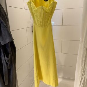 Elegant bardot Yellow Corset Dress